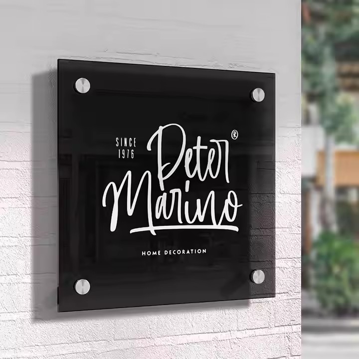 Custom Printed Acrylic Office Door Sign with Business Name and Logo