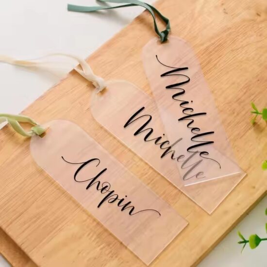Eco-Friendly Transparent Acrylic Luggage Tag with Custom Logo