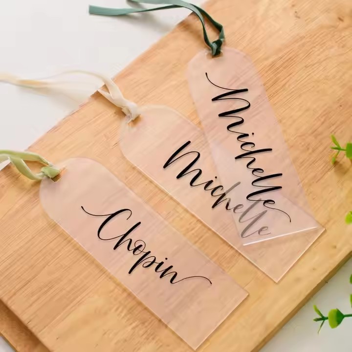 Eco-Friendly Transparent Acrylic Luggage Tag with Custom Logo