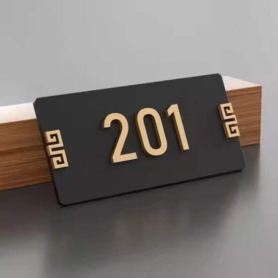 Creative custom acrylic door sign for hotel and apartment rooms