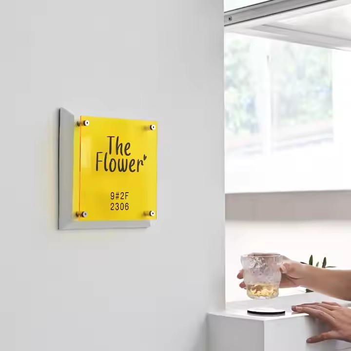 Creative acrylic door panel with custom cutout design