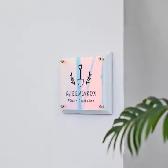 Creative acrylic door panel with custom cutout design