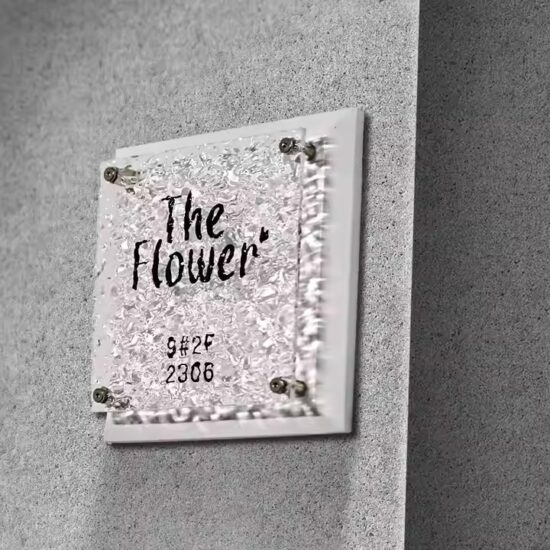 Creative acrylic door panel with custom cutout design
