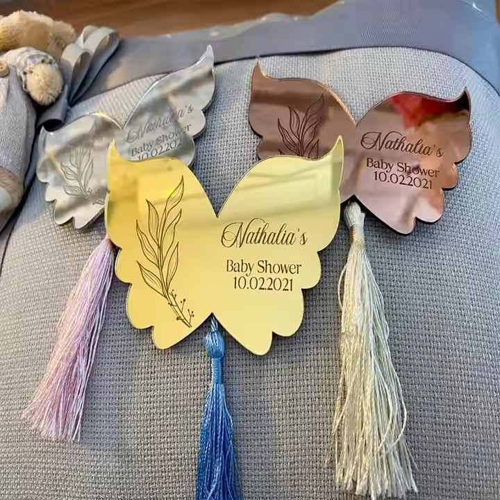 Custom personalized acrylic tags in various shapes