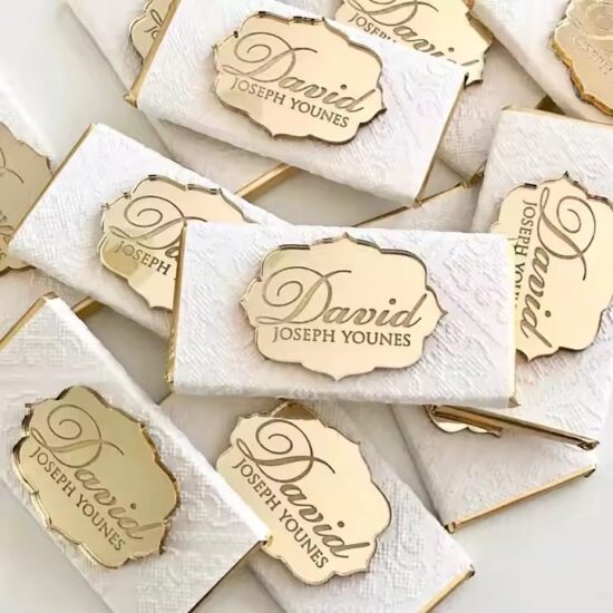 Custom personalized acrylic tags in various shapes