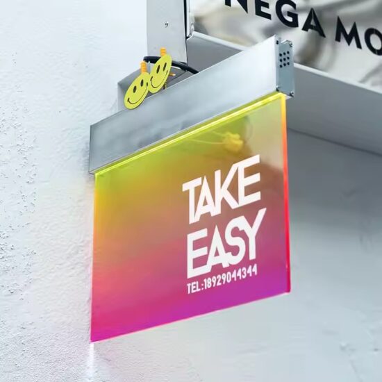 Custom Gradient Color Acrylic Sign with Vibrant Printed Logo and Text