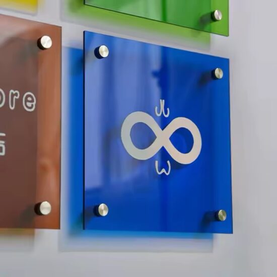 Custom Printed Acrylic Store Logo Sign for Branding and Wall Advertising