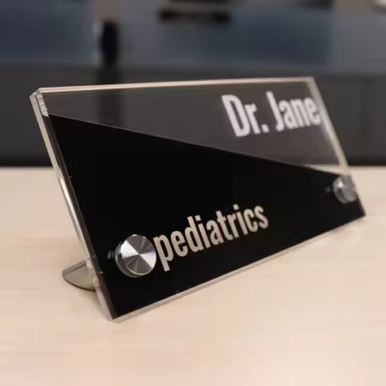 Custom printed acrylic office desk name plate