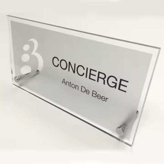 Custom printed acrylic office desk name plate