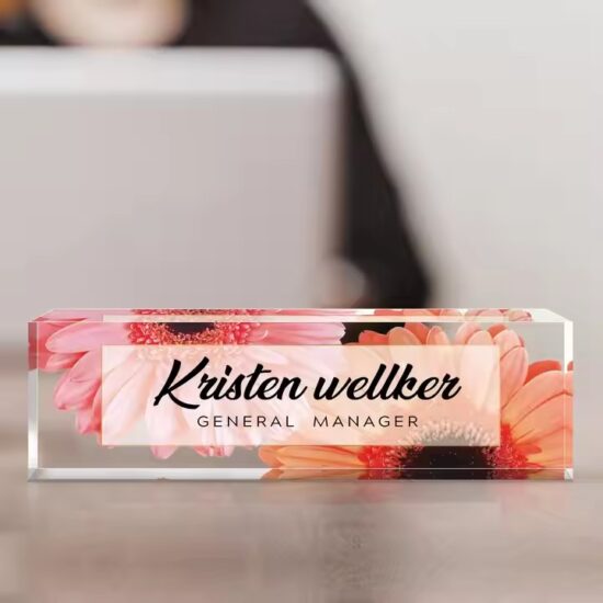 Custom Personalized Acrylic Desk Name Plate for Office