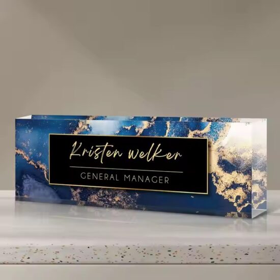 Custom Personalized Acrylic Desk Name Plate for Office