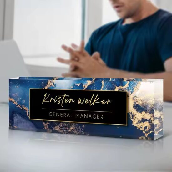 Custom Personalized Acrylic Desk Name Plate for Office