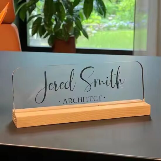 Creative Acrylic Desk Name Plate for Office