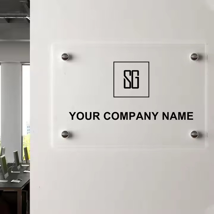Custom Wall Mounted Acrylic Office Signs Manufacturer