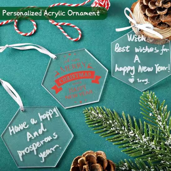 Elegant Custom Acrylic Christmas Ornament Tags