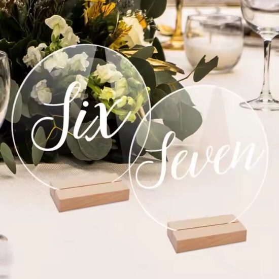 Elegant Custom Engraved Acrylic Wedding Sign