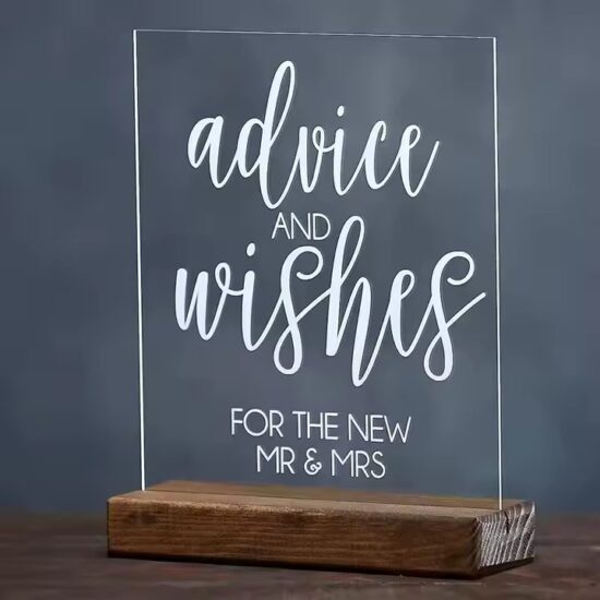 Elegant Custom Engraved Acrylic Wedding Sign