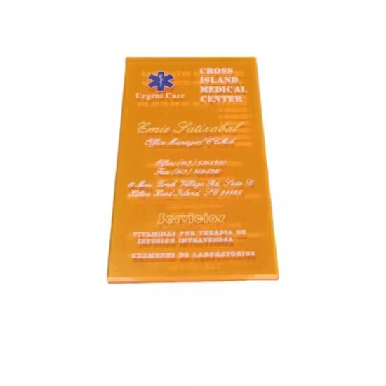 Custom Transparent Acrylic Business Card with Printed Logo and Contact Info