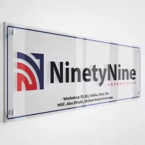 Custom Wall-Mounted Acrylic Office Sign with Modern Look