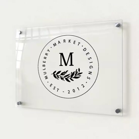Custom Wall-Mounted Acrylic Office Sign with Modern Look