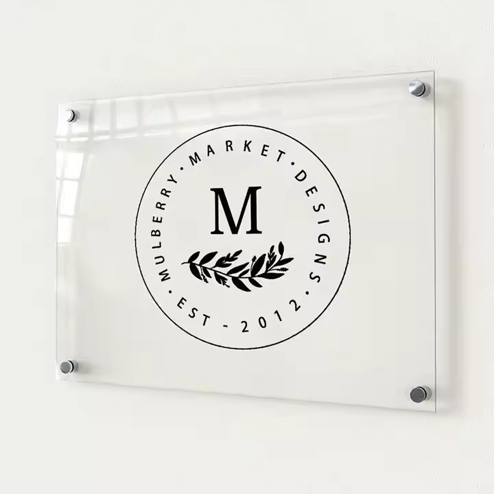 Custom Wall-Mounted Acrylic Office Sign with Modern Look