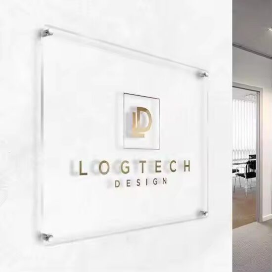Custom Wall-Mounted Acrylic Office Sign with Modern Look