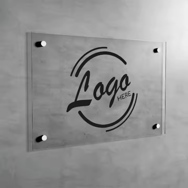 Custom Printed Acrylic Wall Sign with Company Logo for Business Branding