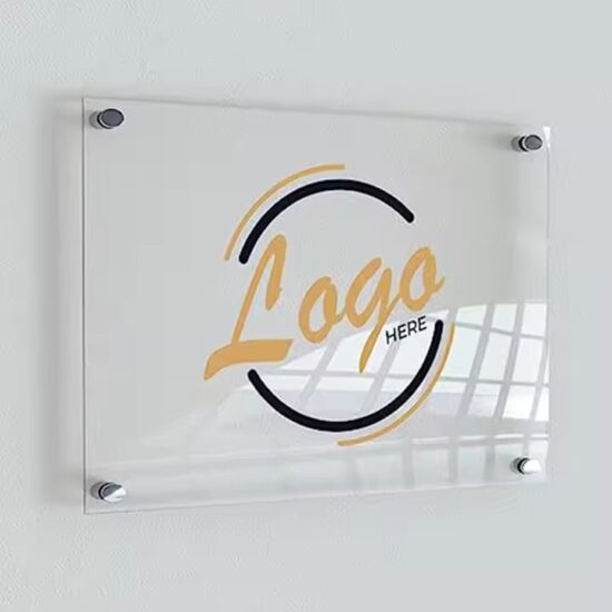Custom Printed Acrylic Wall Sign with Company Logo for Business Branding