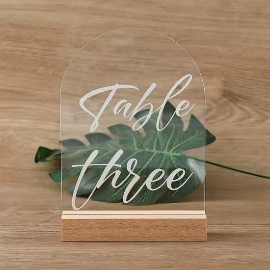 Custom Printed Acrylic Table Number Sign for Wedding or Restaurant Use