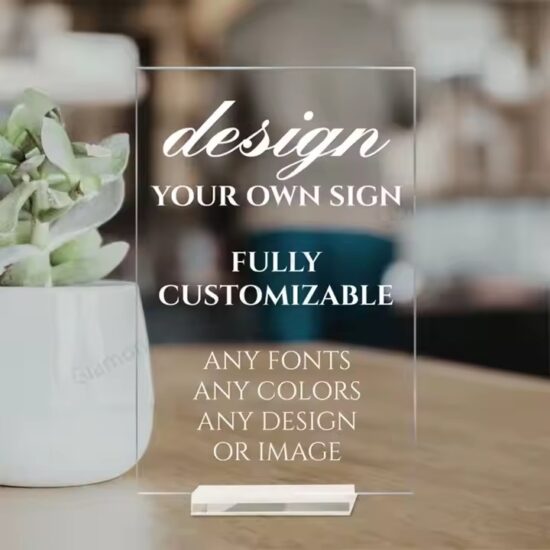 Custom Printed Acrylic Wedding Table Number Sign for Elegant Reception Decor