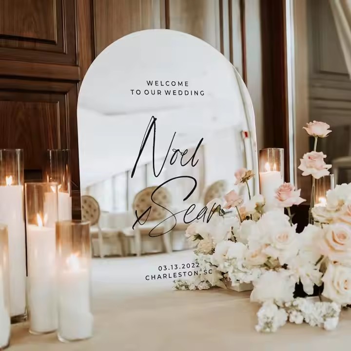 Custom Engraved Acrylic Wedding Welcome Sign for Ceremony Décor