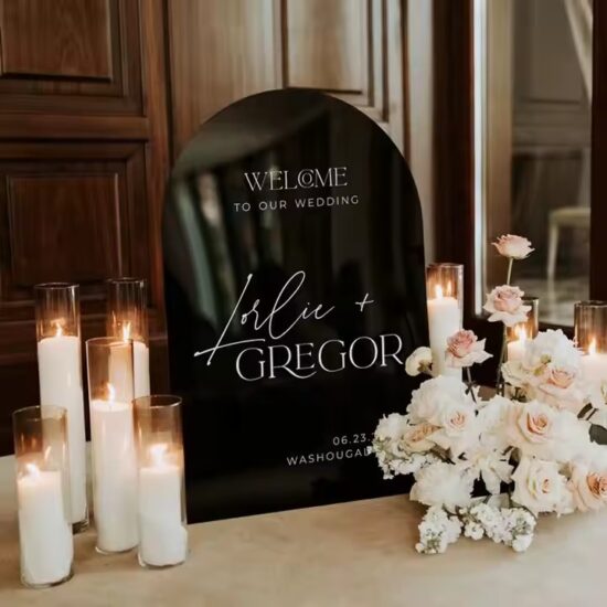 Custom Engraved Acrylic Wedding Welcome Sign for Ceremony Décor