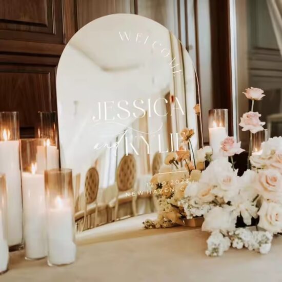 Custom Engraved Acrylic Wedding Welcome Sign for Ceremony Décor