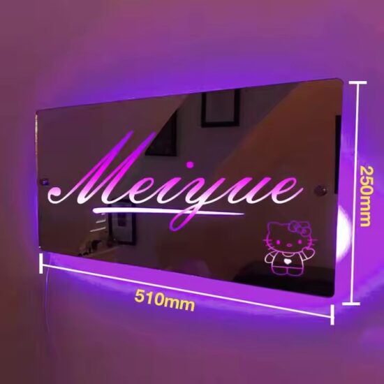 Custom Neon LED Acrylic Wall Sign with Engraved Design