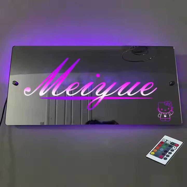 Custom Neon LED Acrylic Wall Sign with Engraved Design