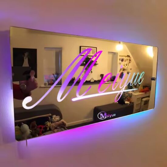 Custom Neon LED Acrylic Wall Sign with Engraved Design