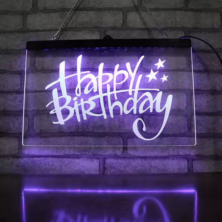 High-Quality Custom Neon Acrylic Sign with Laser Engraving