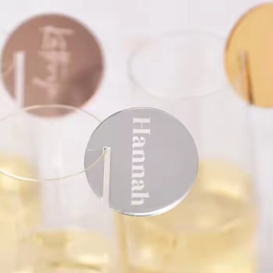 Custom Mirror Acrylic Drink Name Tag