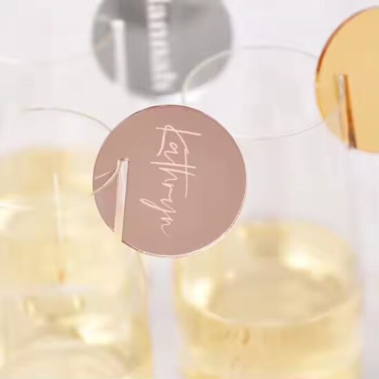 Custom Mirror Acrylic Drink Name Tag