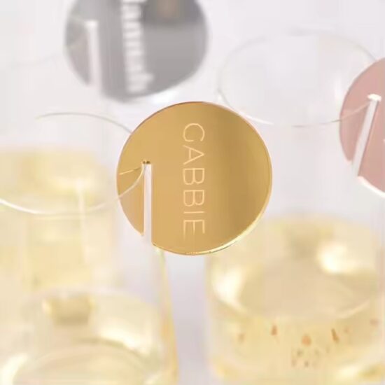 Custom Mirror Acrylic Drink Name Tag