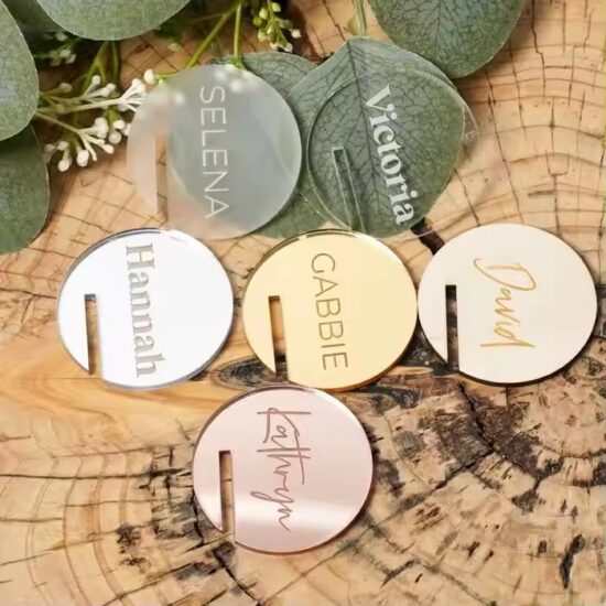 Custom Mirror Acrylic Drink Name Tag