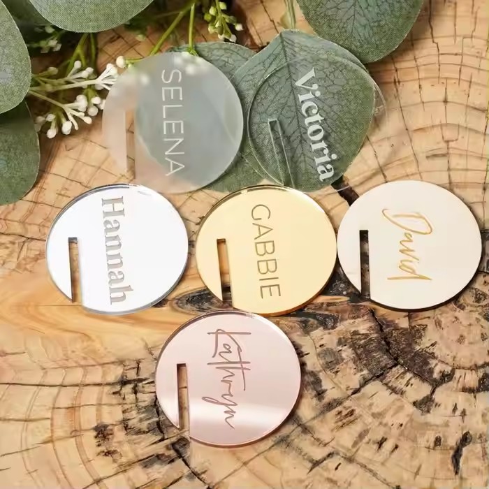 Custom Mirror Acrylic Drink Name Tag
