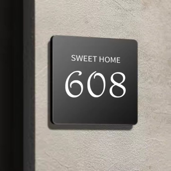 Custom creative acrylic home door plaque