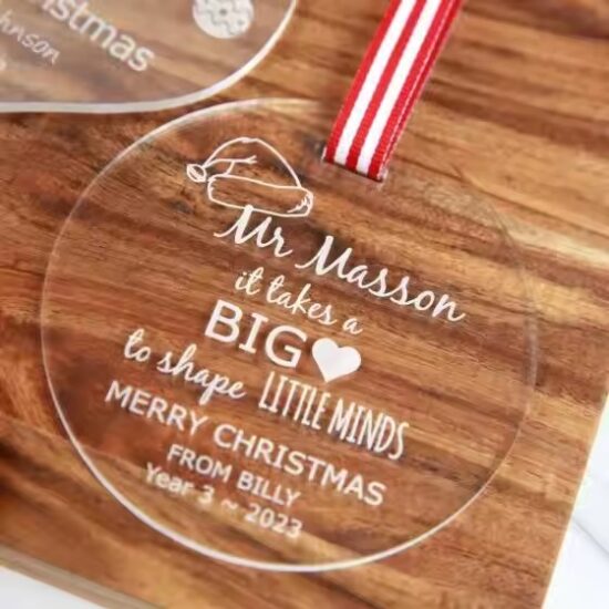 Custom engraved acrylic wedding gift tags in assorted shapes