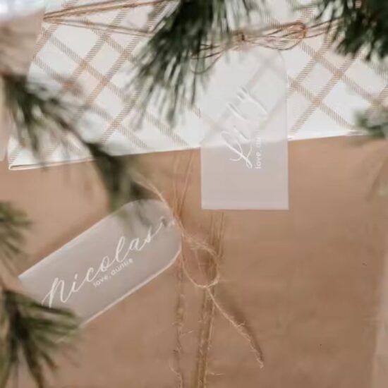 Custom blank acrylic wedding seating cards in various shapes