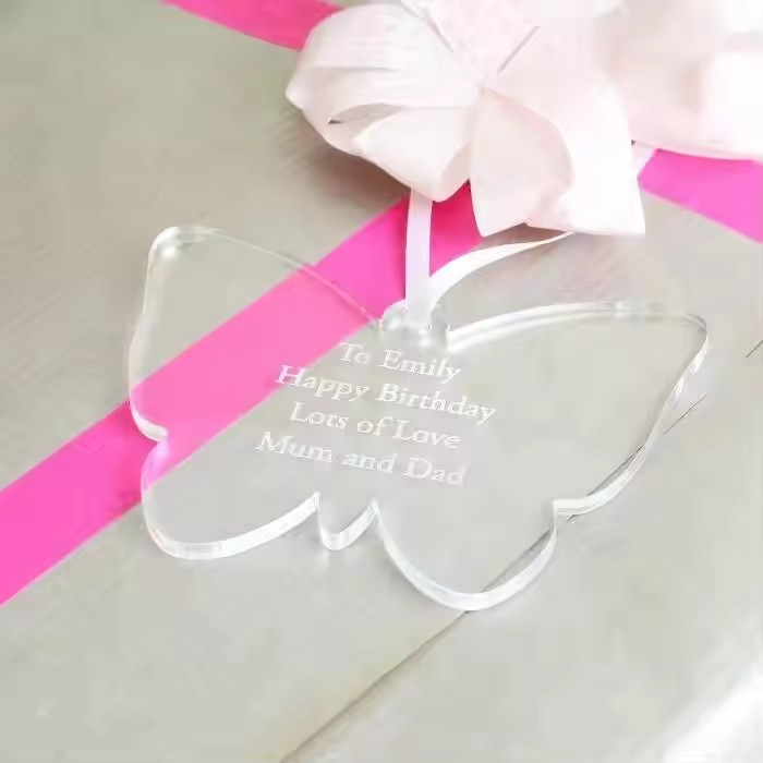 Custom butterfly-shaped acrylic ornaments for Christmas tree decoration