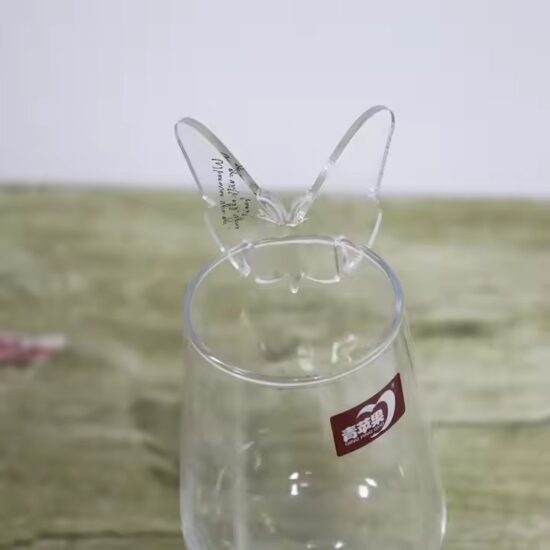 Custom butterfly-shaped acrylic drink tags for party glasses