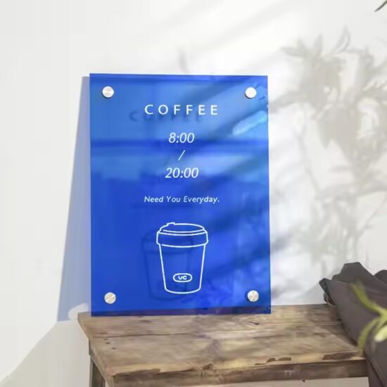 Custom transparent acrylic door plate with company logo