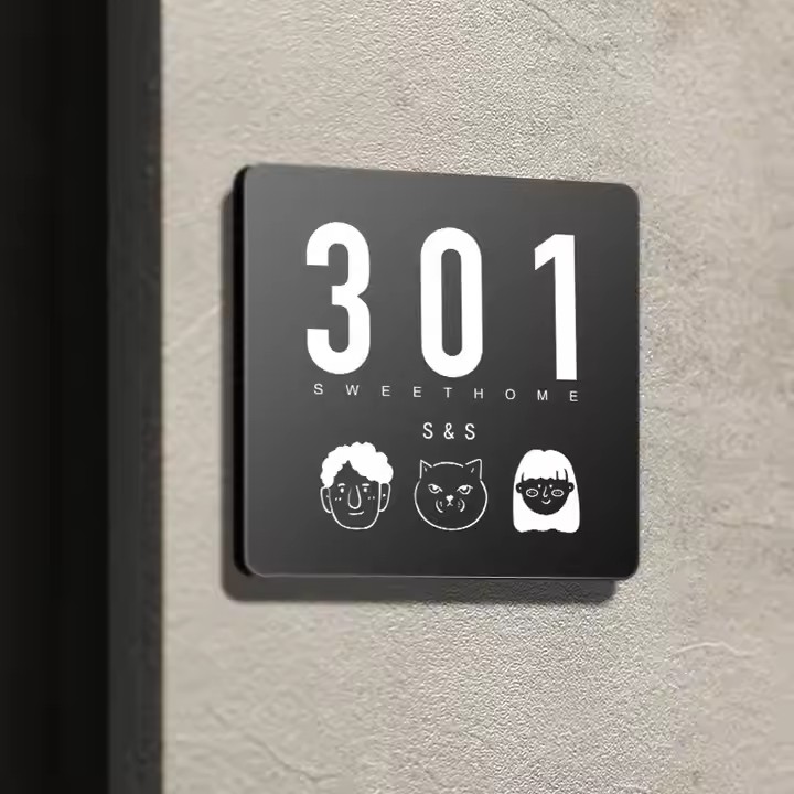 Custom acrylic home door sign with creative design