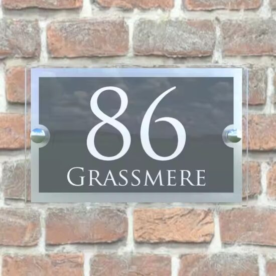 Custom acrylic house door sign with letters and numbers